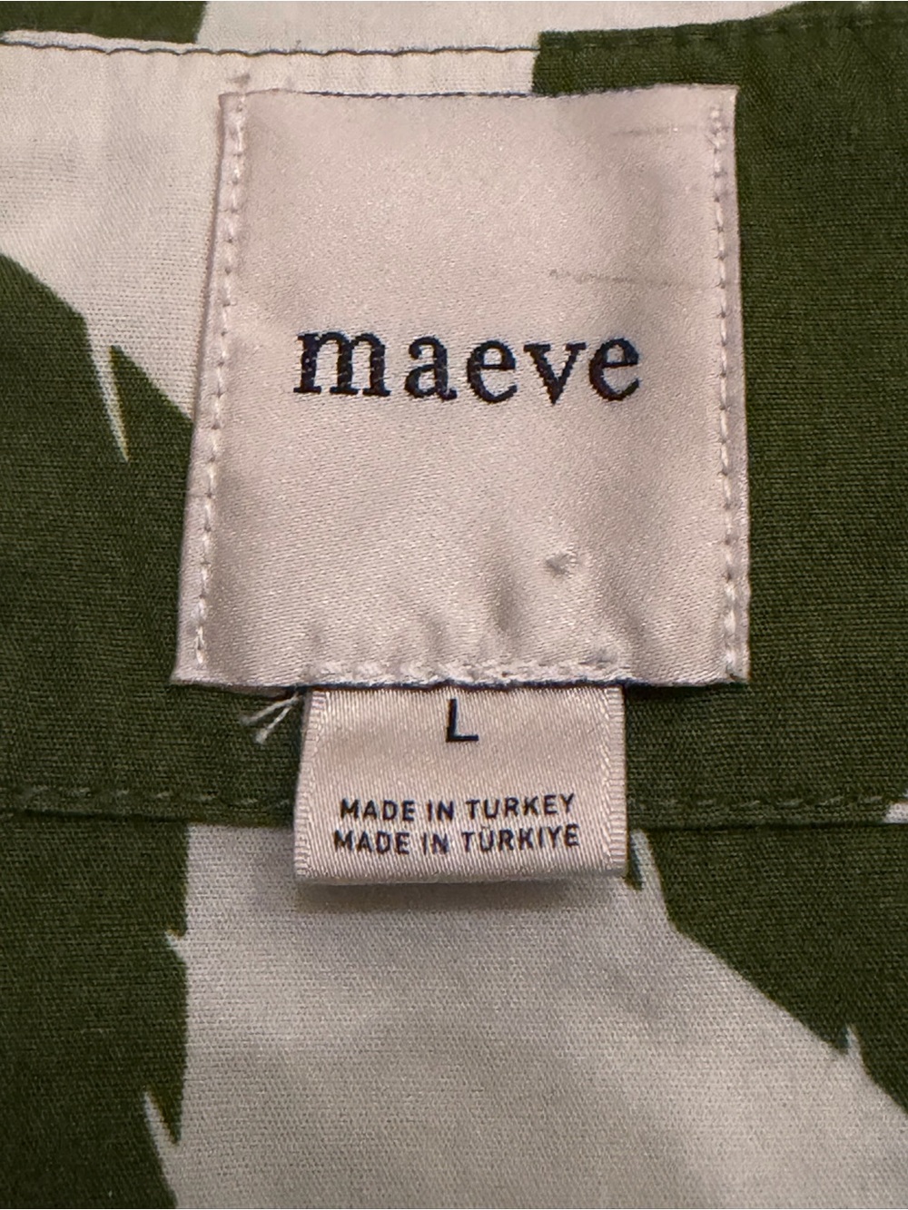 Anthropologie Maeve The Bettina Tiered Shirt Dress In Green Motif Size Large - Picture 11 of 12